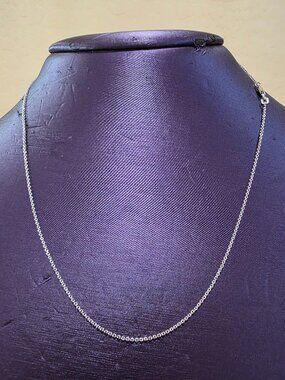 Authentic Royal Chain Solid 14K White Gold Chain Necklace 18" 1.8g RCI Turkey